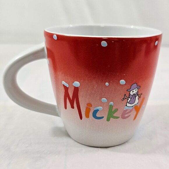 Disney Store Mickey Mouse Winter Wonderland 12 Oz Porcelain Coffee Tea Mug Cup - Picture 13 of 17